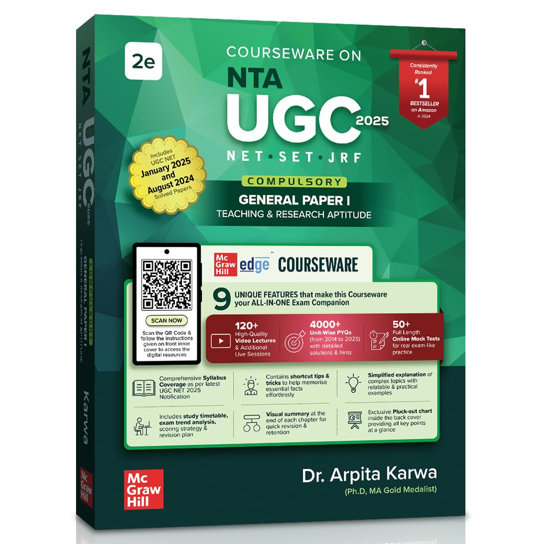 UGC NET Paper 1 2025 by Arpita Karwa | 4000+ Unit-wise Solved Questions (2014–June 2025) | Includes 2000 in Book + 2000 in eBook & McGraw Hill Edge Digital Resources