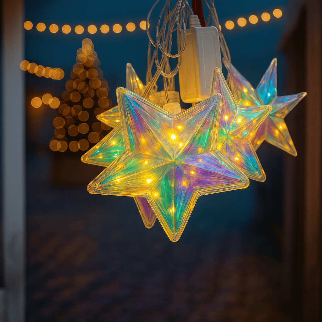 Star LED String Lights for Decoration | 3 Meter Fairy Light Chain with 10 Multi-Color Stars | Indoor Outdoor Decorative Lighting for Home, Diwali, Christmas & Parties