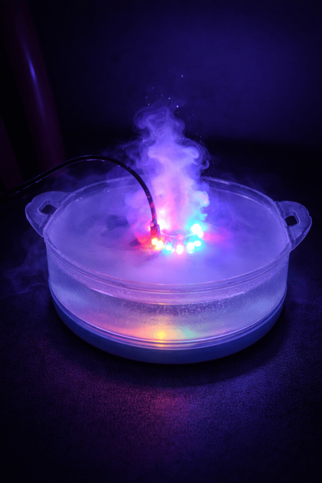 Fog Machine Atomizer with 12 LED Lights – 220V Ultrasonic Mist Maker Humidifier for Indoor Fountain, Home Decor & Garden Use (Fog Light Effect) Thumbnail 4